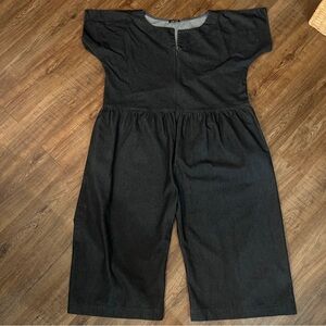 Ilana Kohn XL Denim Cotton Wide Leg Coverall Jumpsuit Oversized Slow Fashion